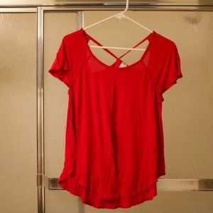Red Flowy Light Top